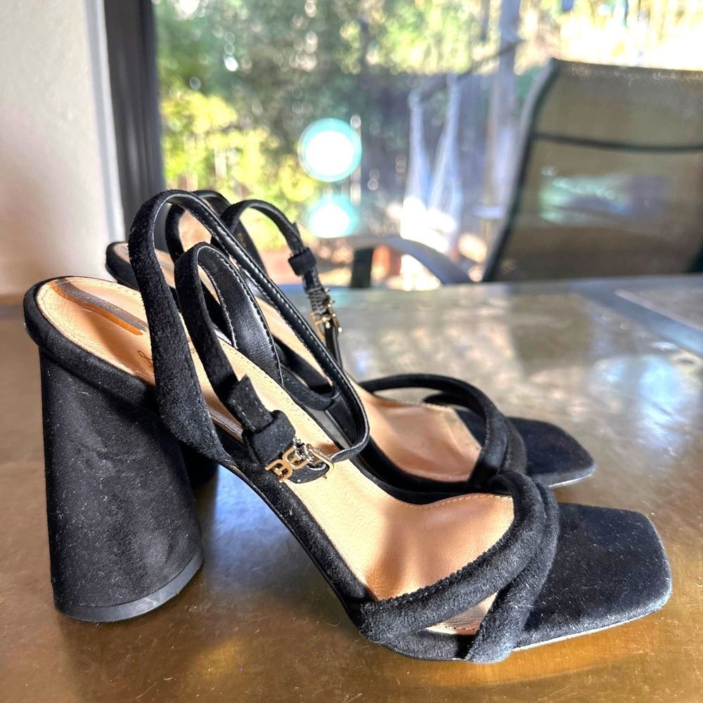 Sam Edelman Block Heel Sandal 7 Strappy Wedding Cocktail Dressy Formal Black Kia - Picture 3 of 9